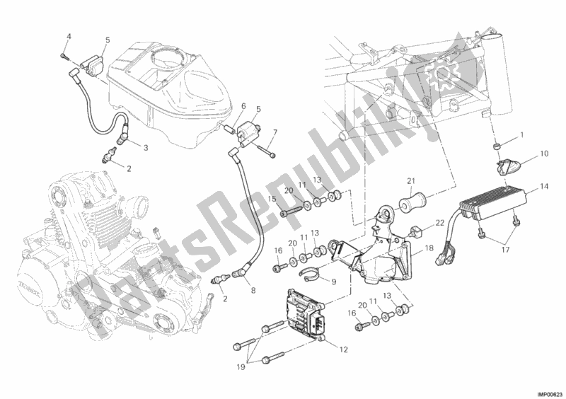 All parts for the Control Unit of the Ducati Hypermotard 1100 EVO USA 2012